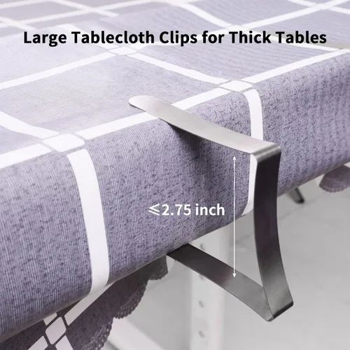 Vista 2 de TriPole - 16 clips para mantel grandes, abrazaderas para mesa de pícnic, abrazaderas de mantel de acero inoxidable para exteriores, hogar, cocina