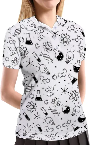 Vista 5 de Polomore Womens Golf Shirt Teacher Outfits for Women Teacher Shirts Teacher Gifts Teacher Polo Science Teaching Lovers Gifts