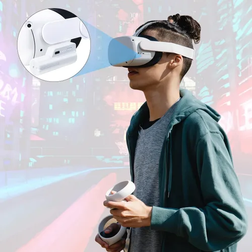 Vista 6 de Saqico Battery Pack for Oculus Quest 2 5000mAh Head Strap Battery Pack Compatible with OculusMeta Quest 2 and Quest Lightweight and Portable VR