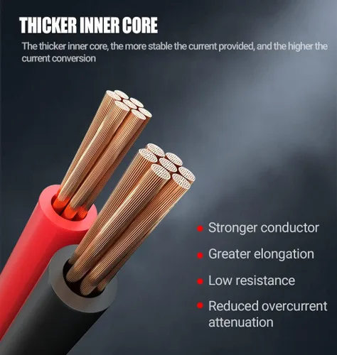 Vista 3 de AUTOGEN Cables de puente de calibre 2 y 20 pies con certificación UL, cables de refuerzo de 800 amperios, kit de cables de arranque resistentes