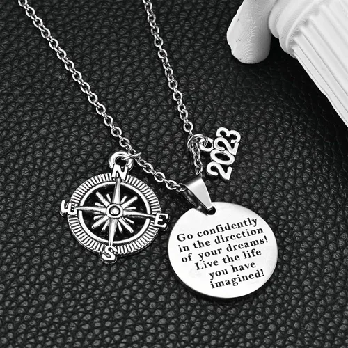 Vista 6 de Blerameng Collar de graduación 2023 para ella, él, clase de estudiante, regalos inspiradores de graduación, universidad, universidad, secundaria