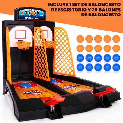 Vista 3 de ArtCreativity Mini Basketball Tabletop Game with 20 Mini Balls or 24 Replacement Balls, 2-Player Desktop Arcade Basketball Toy for Kids and Adults