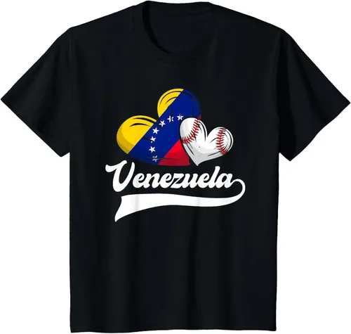 Vista 75 de Camiseta de béisbol venezolana con diseño de corazón y bandera de Venezuela, Negro