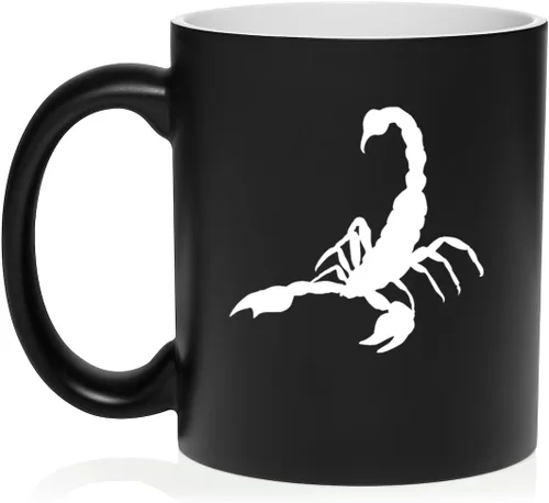 Vista 20 de Daylor Taza de café de cerámica Scorpion, regalo para ella, él, amigo, compañero de trabajo, esposa, esposo (11 onzas, azul)