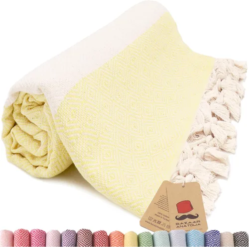 Vista 26 de Toalla de baño turca, 100% algodón, 71 x 39 pulgadas, beige arpa