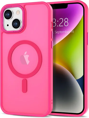 Vista 314 de Anuck - Funda magnética para iPhone 11 compatible con MagSafe, carcasa trasera mate translúcida dura, borde de TPU, delgada, resistente a impactos
