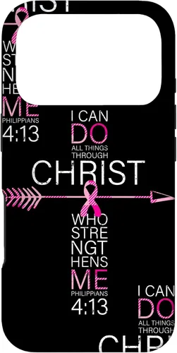 Vista 30 de Breast Cancer Phone Cases Women Philippians 4:13 Pink Cancer Case for iPhone 17