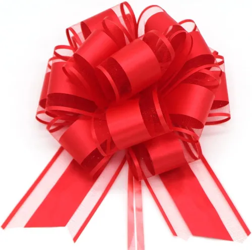 Vista 9 de 6 piezas de lazos de tirar, lazo de regalo verde frijol, 6 pulgadas, Navidad, fiesta, regalo de cumpleaños, boda, lazos de cinta para envolver cajas