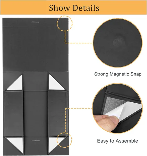 Vista 4 de DaiUni 10.5"X7.5"X3.1" Black Magnetic Gift Box with Lid and Ribbon for Presents