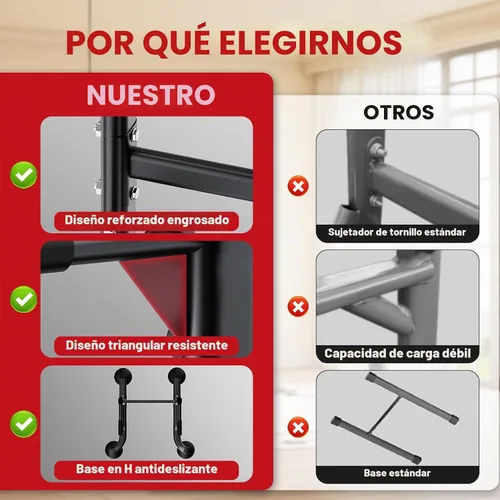 Vista 5 de WATBKHE Power Tower Pull Up Dip Station Foldable, Pull Up Bar Station Adjustable, Multi-Function Home Gym, Strength Training Fitness Equipment