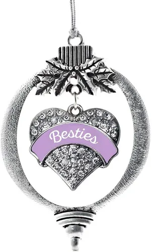 Vista 123 de Inspired Silver Adornos festivos de dije de corazón pave de plata con circonitas cúbicas