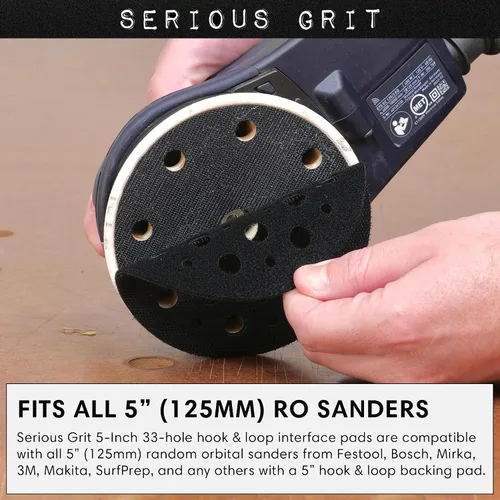 Vista 3 de Serious Grit - Protector de almohadilla de 5 pulgadas (4.921 in) para lijadoras de gancho y bucle - Protege la almohadilla de respaldo y mejora