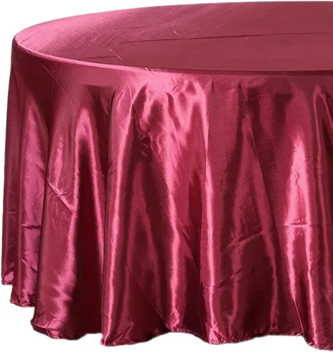 Vista 5 de Tektrum Mantel redondo de satén sedoso de 108 pulgadas, tela de alta calidad, lo mejor para bodas, fiestas, banquetes, eventos, restaurantes