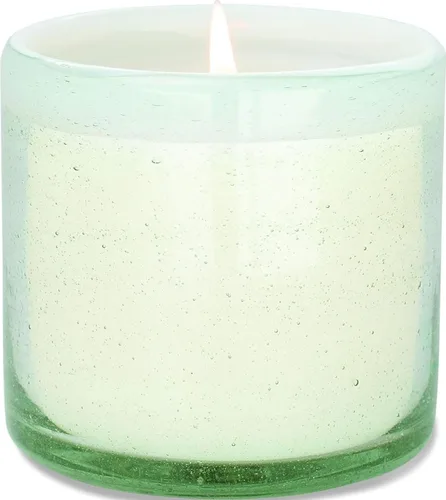 Vista 8 de Paddywax La Playa, Vela perfumada de agave azul salado en vidrio de burbujas soplado a mano reutilizable, vela de cera de soja con aproximadamente