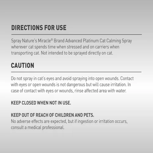 Vista 4 de Aerosol calmante para gatos de Nature’s Miracle, 8 onzas, fórmula para reducir el estrés para gatos Multi colorido