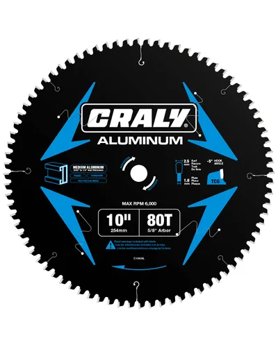 Vista 13 de CRALY Hoja de sierra circular de 4-1/2 pulgadas con 42 dientes para cortar aluminio y metal no ferroso, eje de 3/8 mm, con punta de carburo, corte