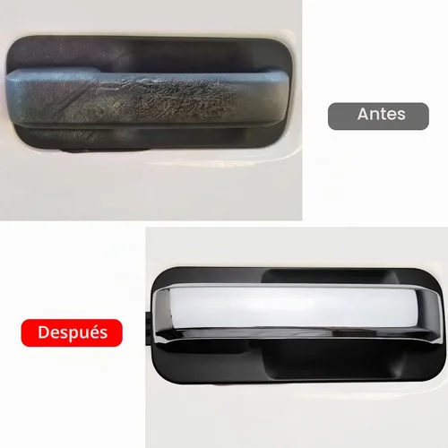 Vista 7 de Moonlinks - Manija de puerta trasera izquierda compatible con Ford F150 2015-2020 F150 Left Rear Door Handle Replacement Chrome Palanca cromada.