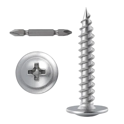 Vista 15 de Tornillos WenSilon #4×1" de cabeza de armadura Phillips para madera con galvanizado negro, autorroscantes para metal rápido.
