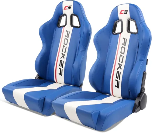 Vista 22 de IKON MOTORSPORTS, Asiento universal de carreras PU + cuero de carbono + gamuza, con deslizadores dobles, asiento deportivo reclinable negro