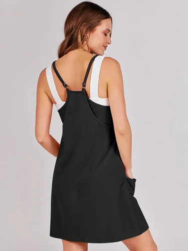 Vista 5 de ANRABESS Minivestido de verano para mujer, para entrenamiento, tenis, deportes activos, ropa deportiva y de atletismo, pantalones cortos integrados