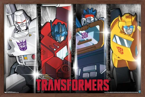 Vista 10 de Trends International Hasbro Transformers - Póster de pared clásico, 14.725 x 22.375 pulgadas, versión enmarcada de madera de granero