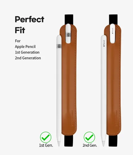 Vista 7 de Goospery Soporte para lápices compatible con Apple Pencil (1ª y 2ª generación), funda para lápiz capacitivo, accesorios de piel sintética, banda