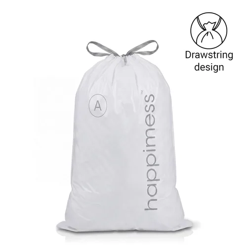 Vista 6 de happimess Bolsas de basura con cordón de 8 galones (30 litros), sin perfume, transparentes, resistentes para cocina y hogar, ajuste personalizado