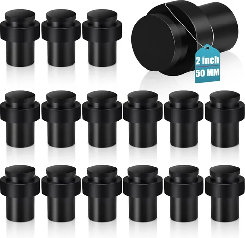 Vista 32 de KOLAKO Tope de puerta, tope de puerta de piso, negro para parte inferior de la puerta, 2 pulgadas (1.969 in), resistente, cilíndrico comercial