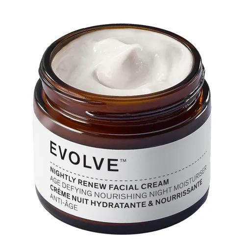 Vista 2 de Evolve Organic Beauty - Crema facial Nightly Renew Nutritiva, suave, regordeta, refrescante Bio retinol, peonía, mezcla de aceites esenciales