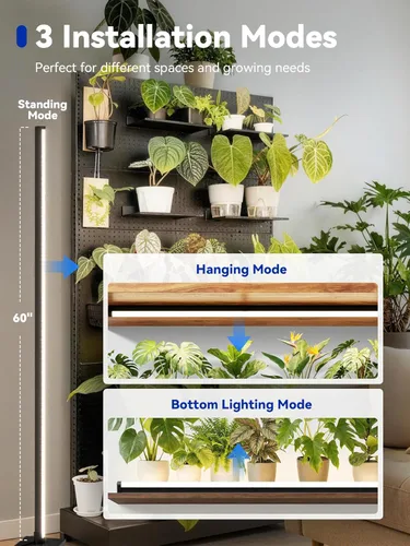 Vista 6 de GLOWRIUM Luces de cultivo para plantas de interior, luces de cultivo de plantas verticales de 36W con temporizador automático, luz de cultivo LED