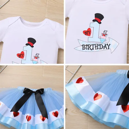 Vista 6 de ODASDO Conjunto de 3 piezas con temática de animla para bebé niña