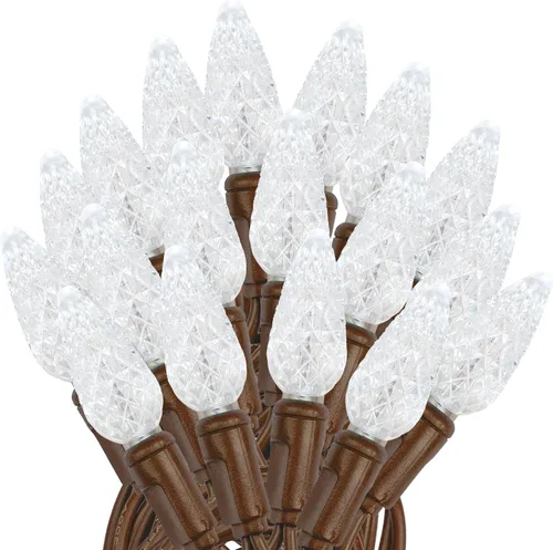 Vista 38 de Novelty Lights - Mini juego de 70 luces C6 LED de Navidad, serie de luces de grado comercial para exteriores, cable verde, 24 pies