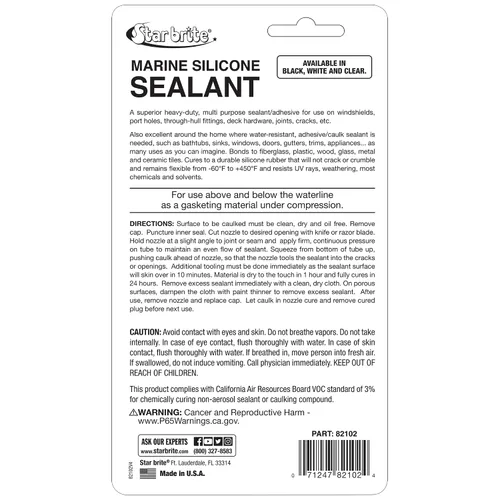 Vista 2 de STAR BRITE Sellador de silicona marino blanco - Impermeable Transparente