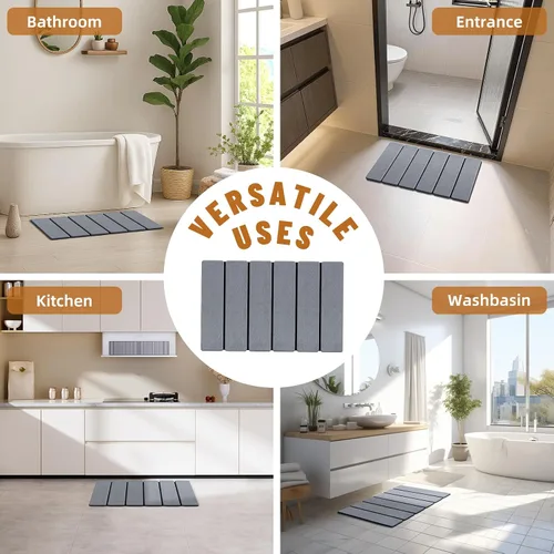 Vista 7 de Luxspire Tapete de baño de piedra, tierra de diatomeas de 24 x 16 pulgadas A-Dark Gray