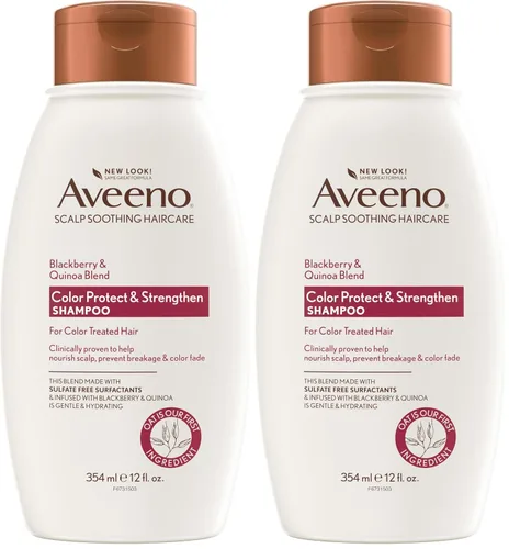 Vista 10 de Champú OGX Aveeno Color Protect Strengthen+ Moras y Quinoa, Fresco, 12 onzas líquidas