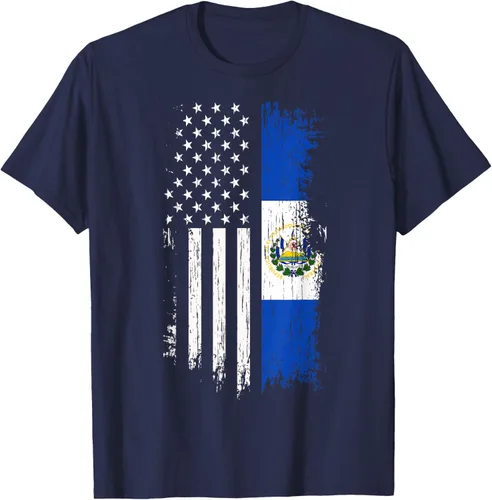 Vista 76 de Camiseta de la bandera de Estados Unidos salvadoreño - Camiseta de El Salvador USA