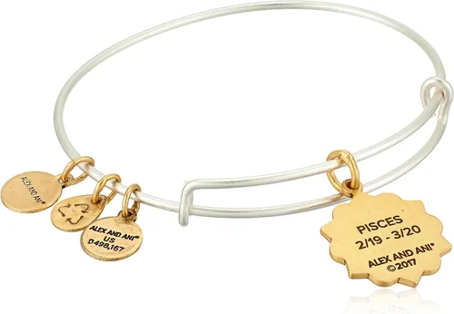 Vista 2 de Alex and Ani Pulsera de dos tonos Piscis para mujer