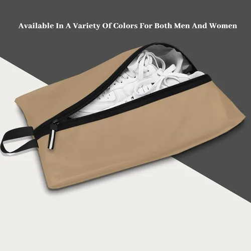 Vista 7 de Shoe Bag Water-Resistant, Travel Friendly Golf Shoe Bag with Zipper for Sports Ideal for Gym,Spikes,Golf,Tennis (Beige, 1-Pack)