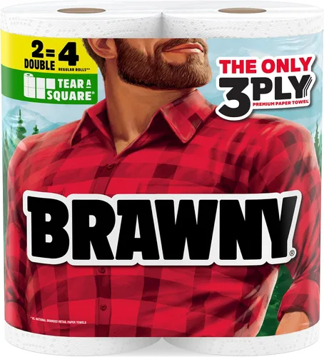 Vista 8 de Brawny Tear-A-Square Toallas de Papel de 3 Capas, 6 Rollos Dobles = 12 Rollos Regulares (3 Paquetes de 2)