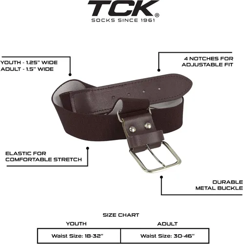 Vista 2 de TCK Softball Baseball Belt Youth and Adult Sizes