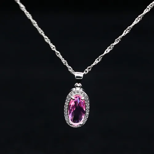 Vista 4 de Uloveido Juego de collar con colgante de gota de cristal de forma ovalada aretes y anillos joyería de boda para novias cumpleaños aniversario T482