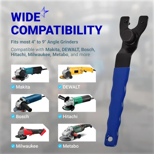 Vista 3 de BlueStars SEWA20 - Llave amoladora universal ajustable para amoladora de tuerca de bloqueo, compatible con Dewalt Bosch y otras amoladoras