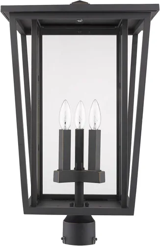 Vista 2 de Z-Lite 571PHXLR-ORB - Accesorio de montaje de poste para exteriores de 3 luces, bronce aceitado