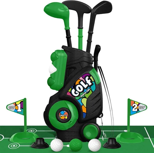 Vista 10 de Liberry Juego de golf para niños de 2, 3, 4 años, carrito de golf mejorado para niños con diseño de correa para el hombro, juguetes deportivos