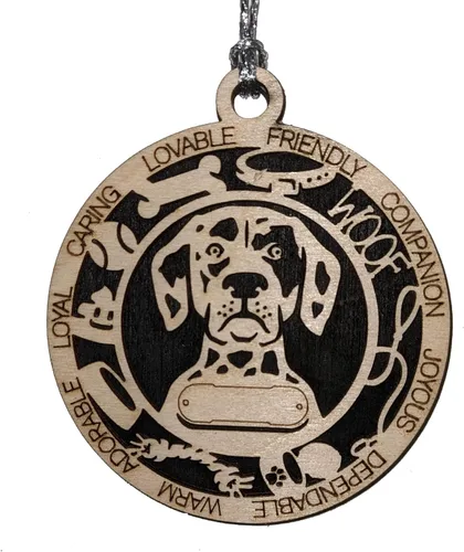 Vista 58 de Adorno de Navidad personalizado para perro Cavalier King Charles Spaniel, redondo de 3 pulgadas, madera cortada con láser de 2 capas, nombre y texto