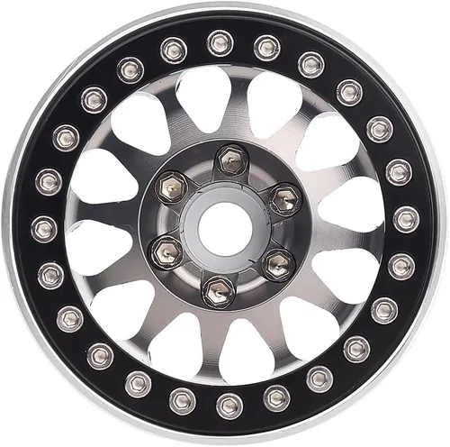 Vista 4 de INJORA 4 unidades de metal 1.9 Beadlock llanta de rueda de 12 radios para SCX10 Pro 1:10 RC Crawler Axial SCX10 II 90046 SCX10 III AXI03007 TRX-4