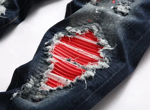 Vista 4 de AITITIA Jeans elásticos rasgados de ajuste regular para hombre