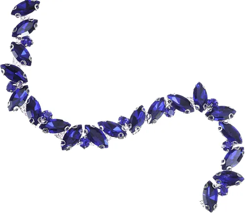 Vista 18 de uxcell Borde de cadena de diamantes de imitación de 1 yarda, aplique de cadena de cristal brillante de 0.394 pulgadas para costura, joyería