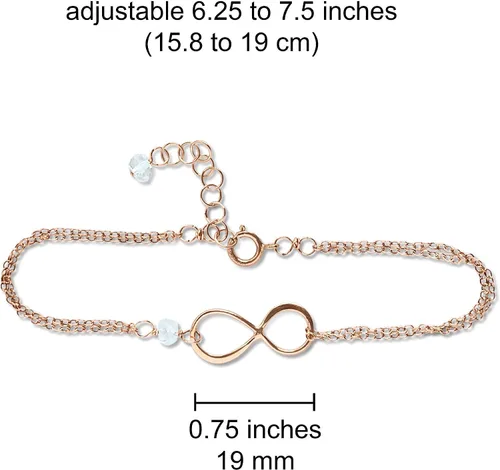 Vista 79 de Pulsera con dije de infinito con piedra natal, joyería hecha a mano, regalo para ella