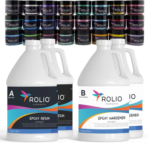 Vista 7 de Rolio - Kit de fundición de resina epoxi y endurecedor - Transparente, 32oz